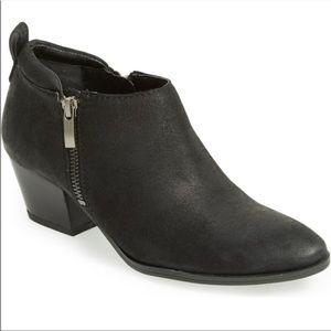 FRANCO SARTO | Granite Artist Black leather zipper ankle boot heel women sz 6.5